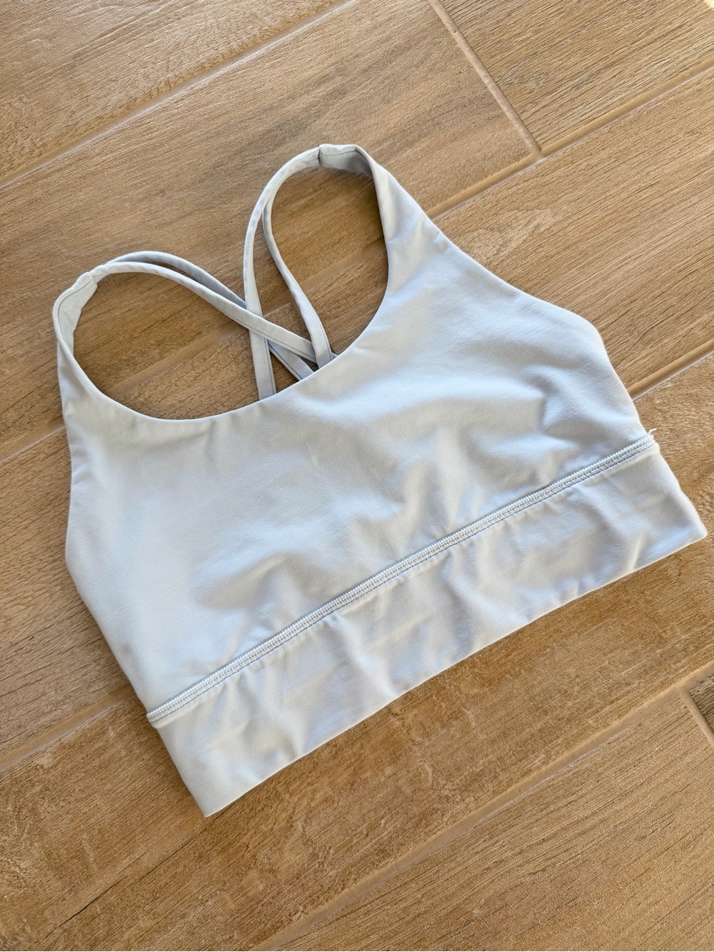 Lululemon Baby Blue Cross Back Sports Bra Size 6